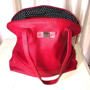 LULU Large red leather bag.